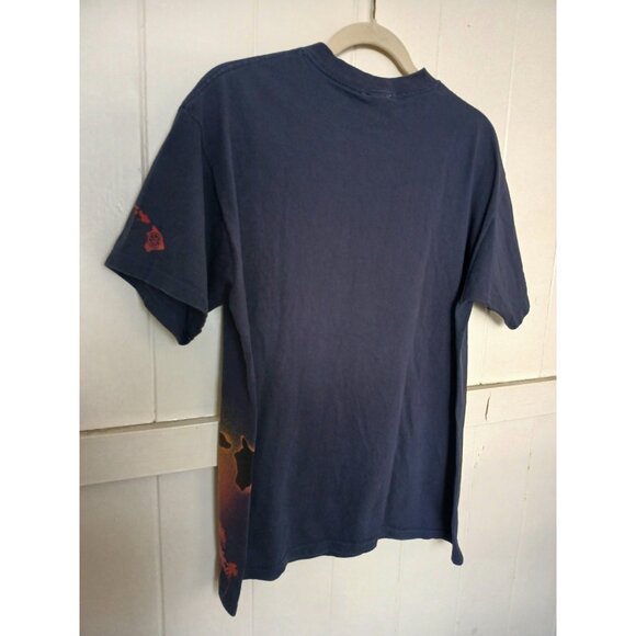 Vintage Y2K Hawaiian Island Creations Mens T-Shirt Large Kamehameha Statue Navy* - Picture 7 of 11